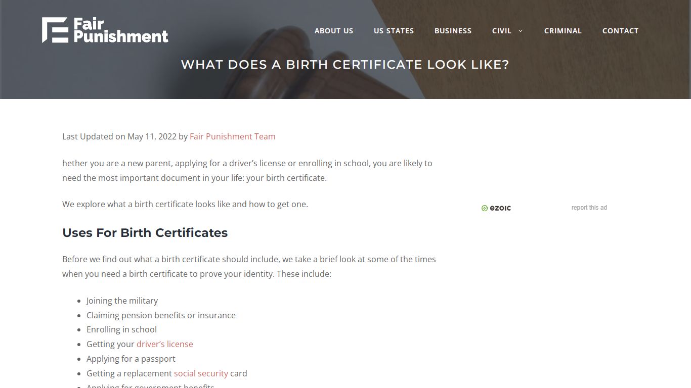 What Does A Birth Certificate Look Like? - Fair Punishment